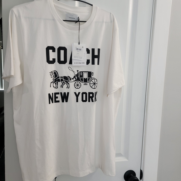 Coach Men's White Graphic T-Shirt - Picture 1 of 5